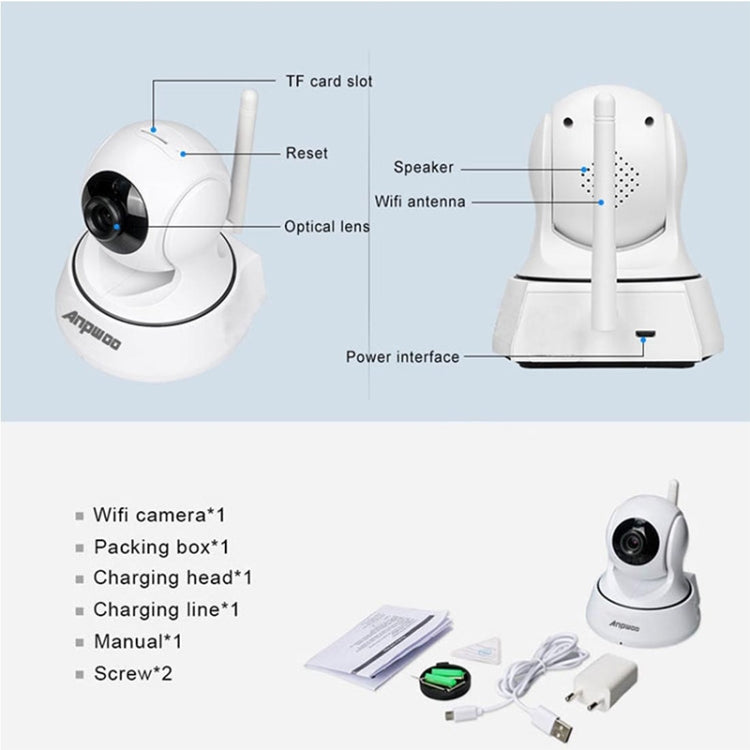 Telecamera WiFi Anpwoo YT002W 720P con visione notturna