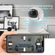 ZAS-5G01 Telecamera panoramica dual-band WiFi domestica 1080P 5G con scheda TF da 128 GB, supporto visione notturna IR e hot spot AP e area di allarme designata, presa americana, with 128GB TF Card