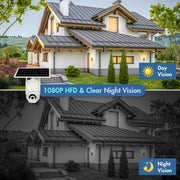 Telecamera WiFi ad energia solare T22 1080P Full HD, supporto allarme PIR, visione notturna, audio bidirezionale, scheda TF, 2.4G WiFi