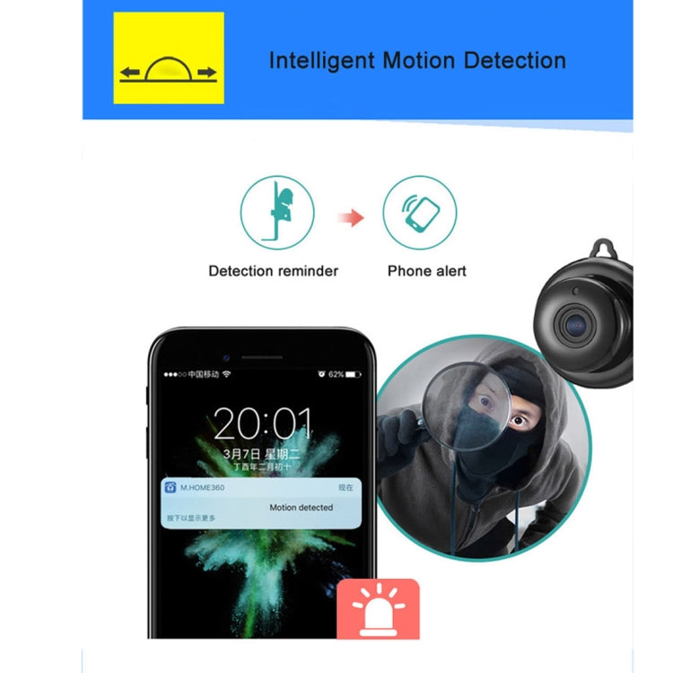Anpwoo MN001 3518Ev200 Telecamera IP Mini HD WiFi da 1,0 MP con 6 LED a infrarossi, supporto rilevamento del movimento, visione notturna e scheda TF (massimo 64 GB), MN001