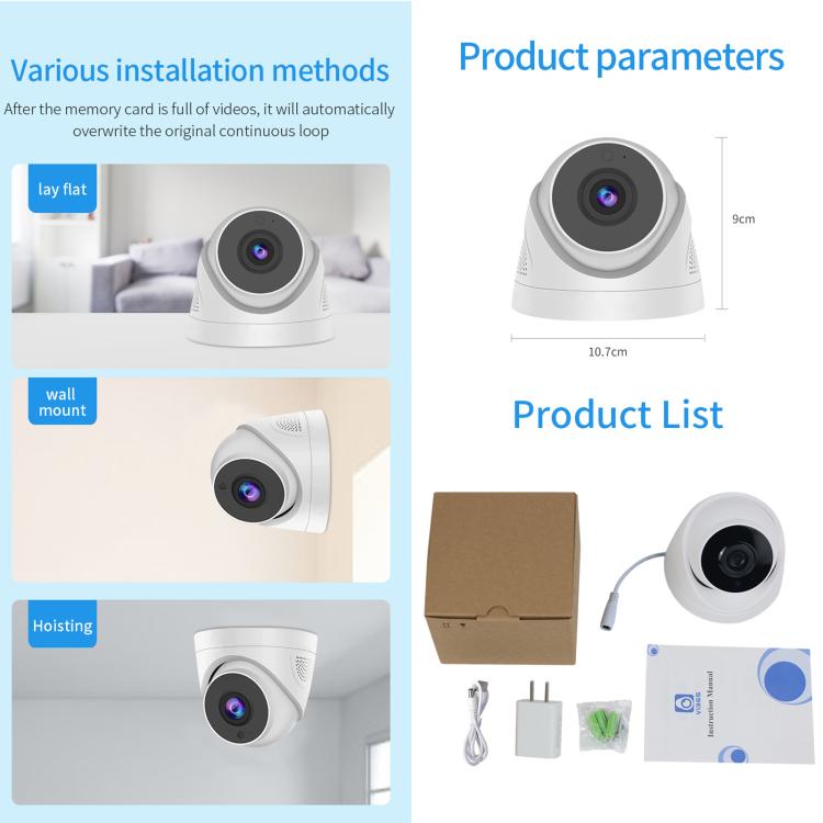 Telecamera IP WiFi 1080P con visione notturna e rotazione