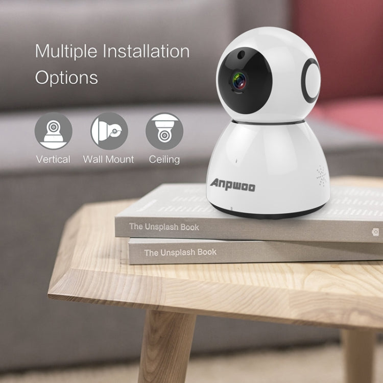 Telecamera IP WiFi Anpwoo Snowman 1080P HD, supporto rilevamento movimento, visione notturna a infrarossi e scheda TF (massimo 64 GB), Snowman