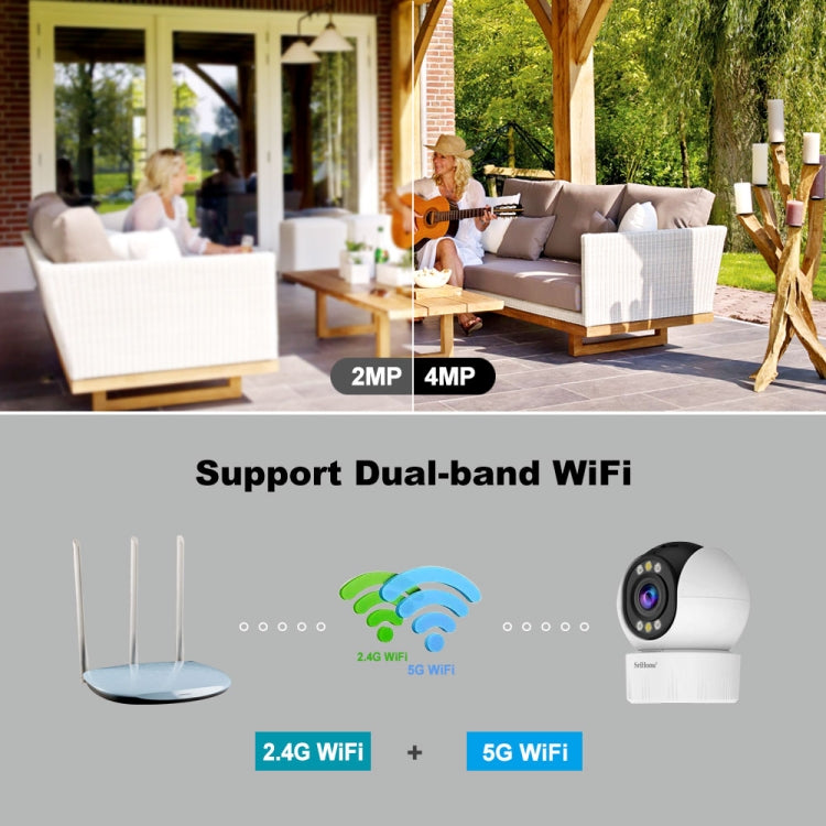 SriHome SH046 Telecamera di sicurezza wireless FHD 4MP