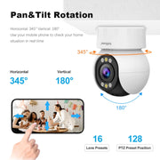 SriHome SH046 Sistema di telecamere di sicurezza domestica wireless FHD da 4,0 milioni di pixel a basso consumo energetico, SH046