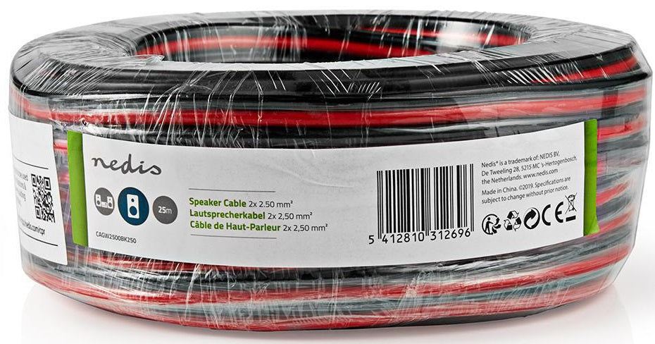 Cavo per Altoparlante 2x 2.50 mm² 25m CAGW2500BK250 5412810312696 ND1138