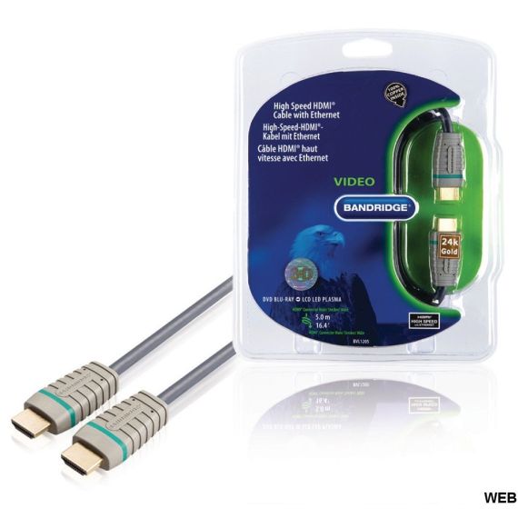 Cavo HDMI Alta Velocità con Ethernet Connettore HDMI 5m Blu