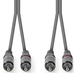 Cavo audio stereo 2x maschio RCA placcato nickel 5m Nedis COTH24200GY50  5412810295388 ND1468