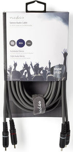 Cavo audio stereo 2x maschio RCA placcato nickel 5m Nedis COTH24200GY50  5412810295388 ND1468