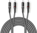 Cavo audio stereo 2x maschio RCA placcato nickel 5m Nedis