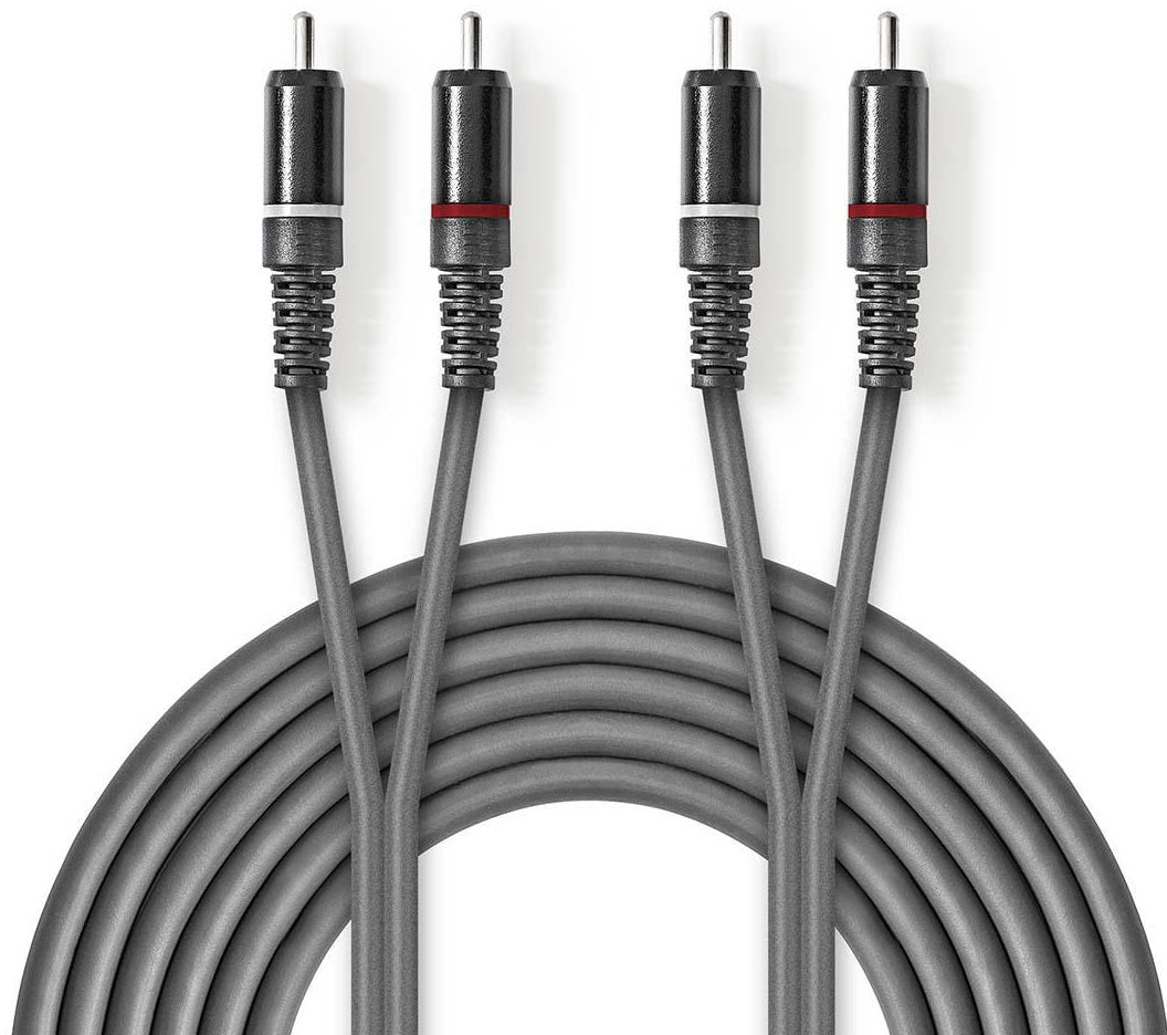 Cavo audio stereo 2x maschio RCA placcato nickel 5m Nedis