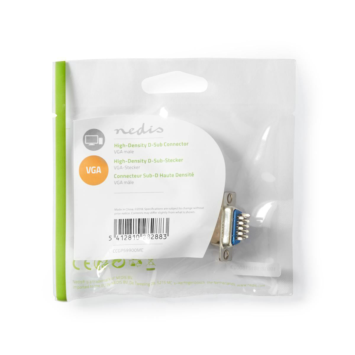 Connettore innestabile D-Sub High Density | VGA maschio | Metallo CCGP59900ME 5412810282883
ND1712