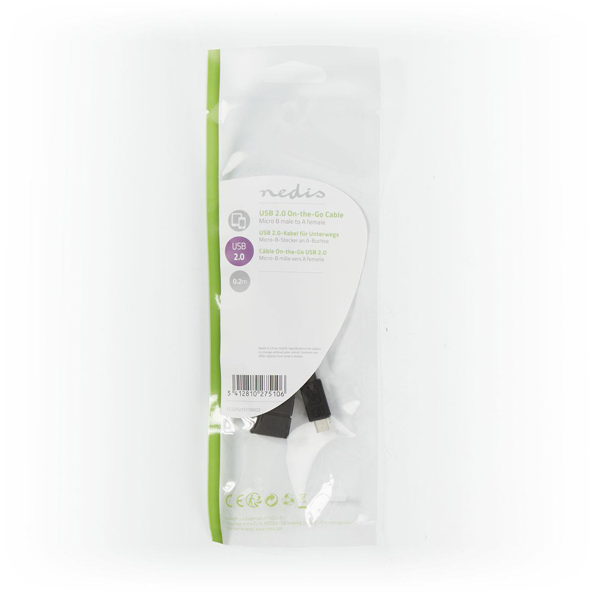 Cavo On-the-Go USB 2.0 Micro B maschio - A femmina 0.2 m Nero CCGP60515BK02 5412810275106 ND1738