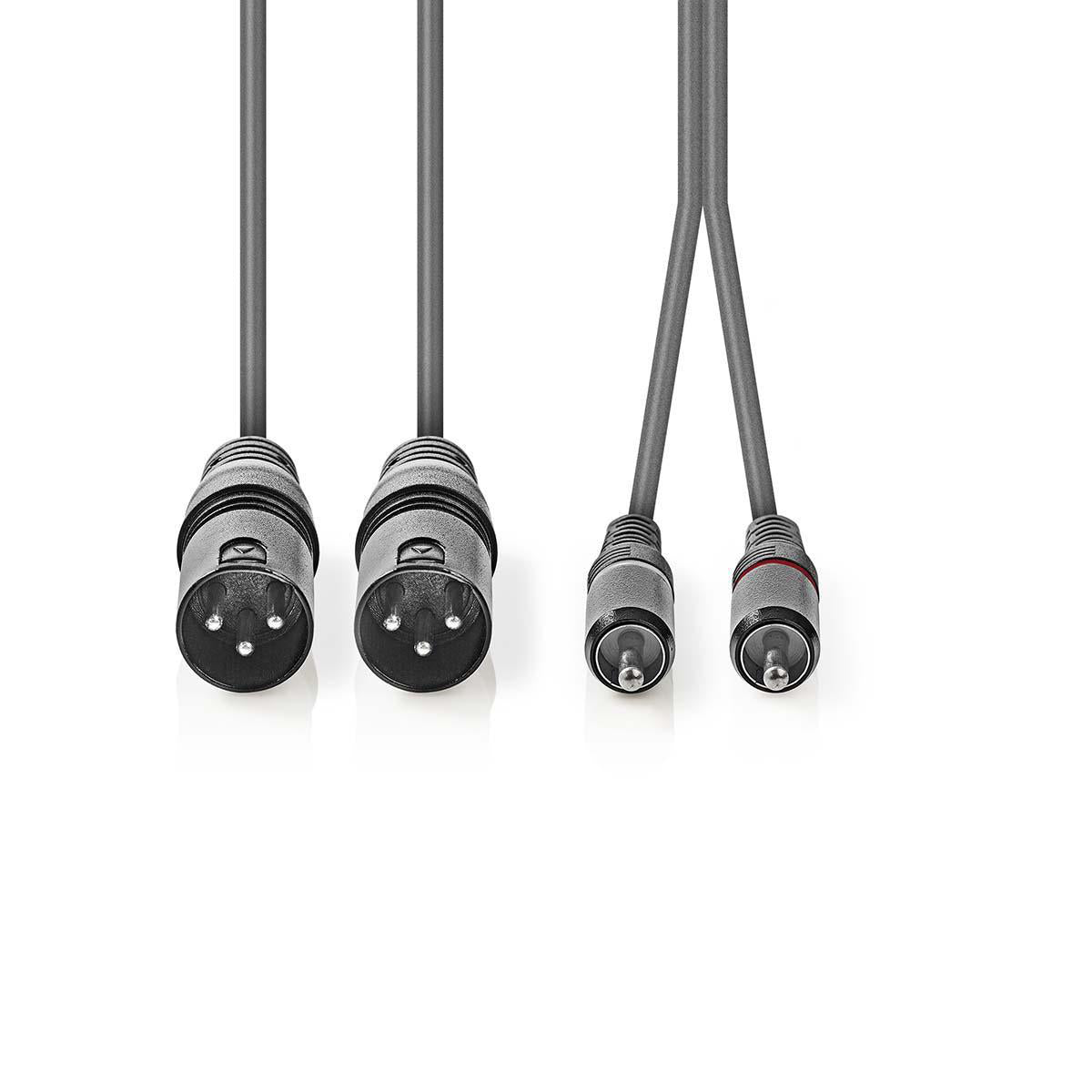Cavo Audio XLR 2x Maschio a 3 Pin XLR - 2x Maschio RCA 1.5 m Grigio COTH15210GY15 5412810295784 ND2292