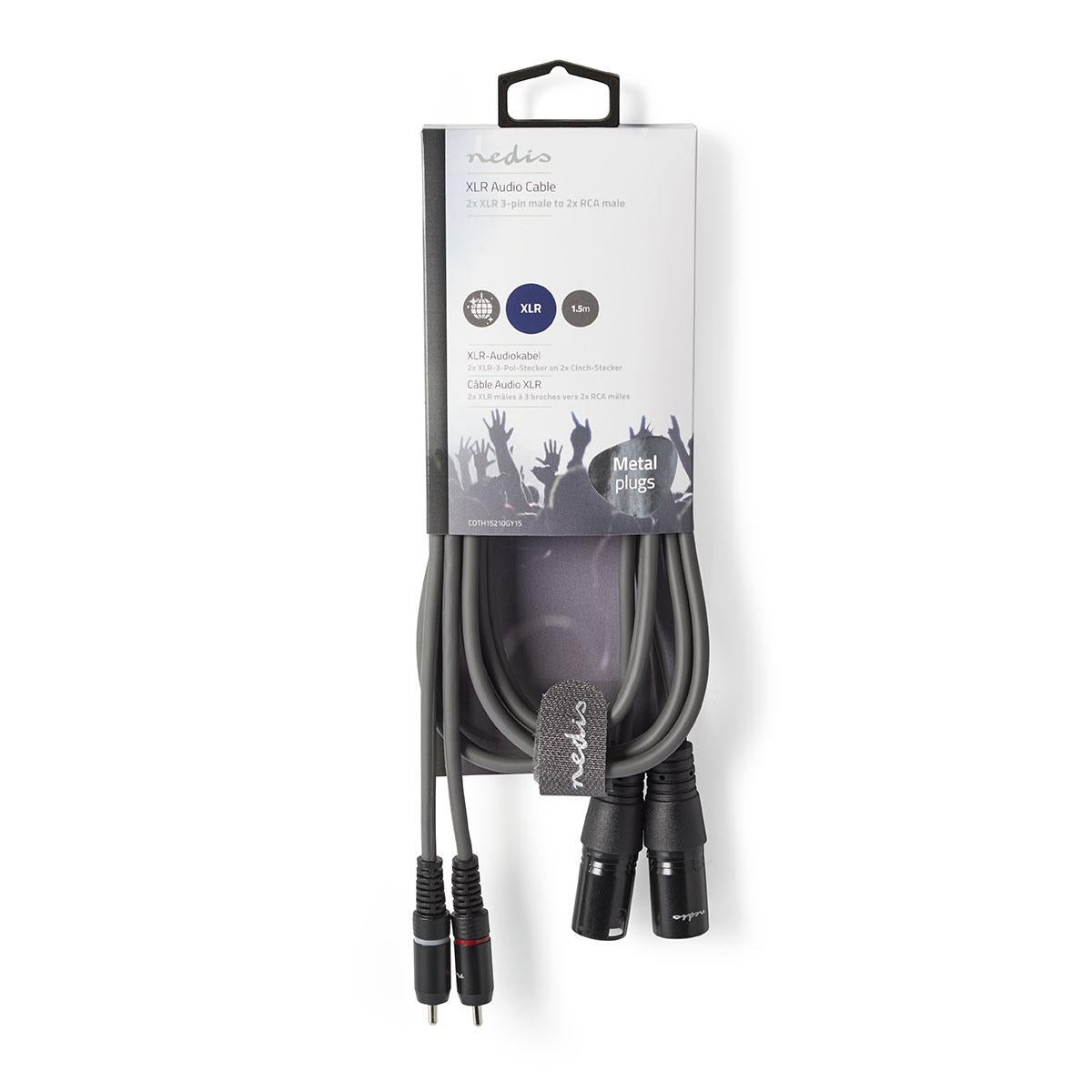 Cavo Audio XLR 2x Maschio a 3 Pin XLR - 2x Maschio RCA 1.5 m Grigio COTH15210GY15 5412810295784 ND2292