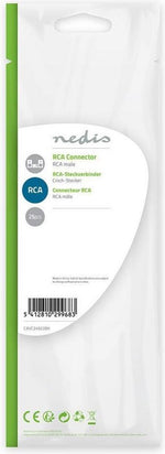 Connettore RCA maschio per cavo argento/nero confezione da 25 CAVC24922BK 5412810299683 ND3718