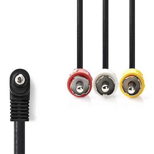 Cavo AV da 3,5 mm | AV maschio da 3,5 mm - 3x RCA maschio | 2m | Nero 5412810280247 CVGP22400BK20 ND3158