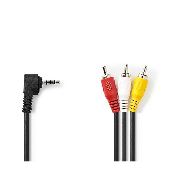 Cavo AV maschio da 3,5 mm - 3x RCA maschio 2m Nero