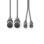 Cavo Audio XLR 2x Maschio a 3 Pin XLR 2x Maschio RCA 3m Grigio COTH15210GY30  5412810295791 ND3270