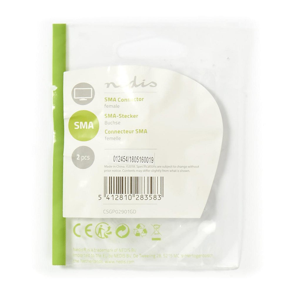 Connettore SMA Femmina - Per cavi RG174 | 2 pezzi | Placcata in oro CSGP02901GD 5412810283583 ND4020