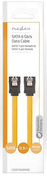Cavo dati SATA 6 Gb/s SATA a 7 pin femmina con blocco-SATA a 7 pin femmina con blocco 0,5m CCGP73250YE05 5412810279463 ND4422