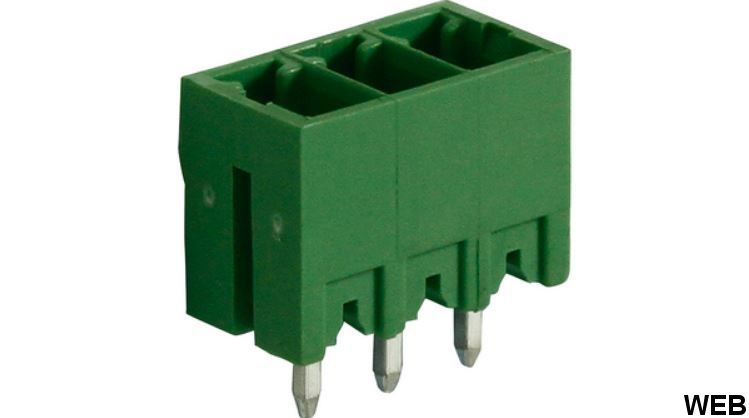 Connettore maschio, 3 Poli, 3.81mm Passo, 8A, 1.31mm², Dritto