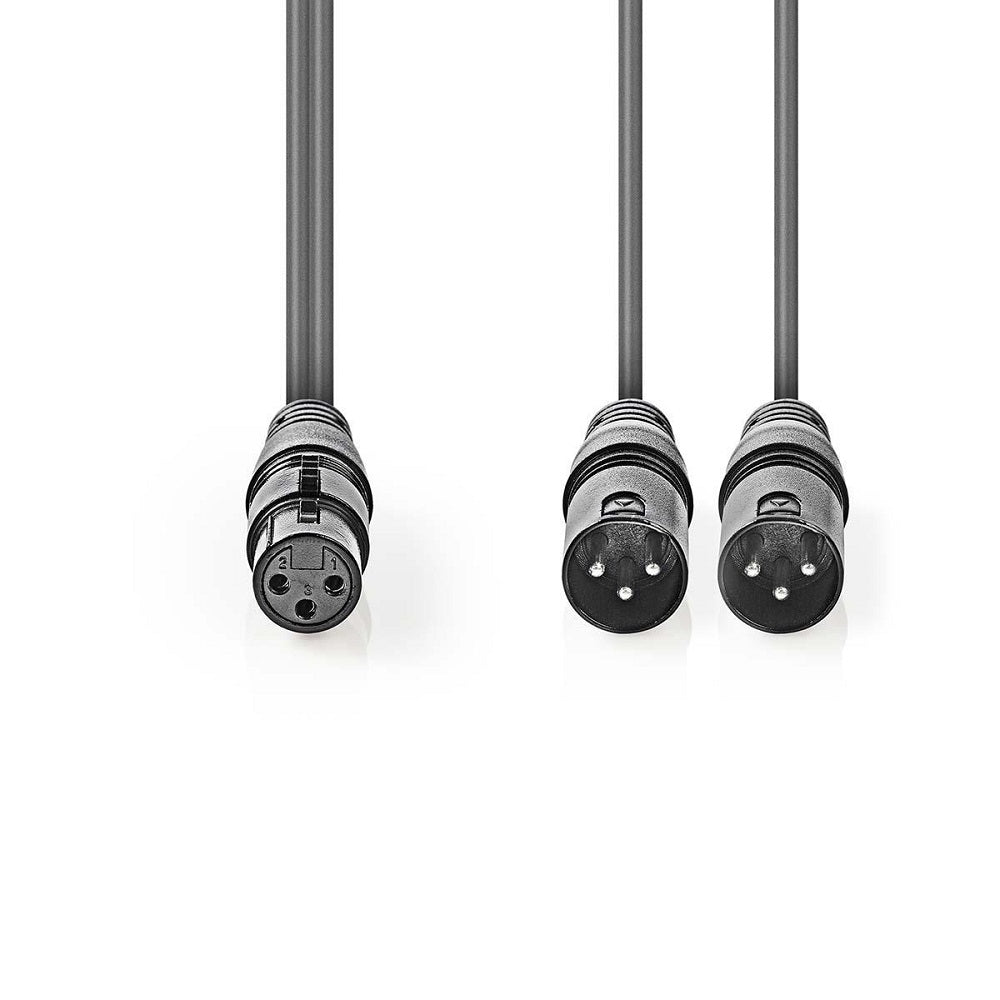 Cavo Audio XLR Bilanciato 2x Maschio a 3 Pin XLR-Femmina a 3 Pin XLR 1.5m COTH15020GY15 5412810295609 ND4988