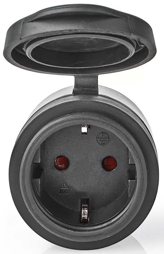 Presa Schuko Wi-Fi 10A 2500W massimo IP44 nera Nedis WIFIPO110FBK 5412810334025 ND5533