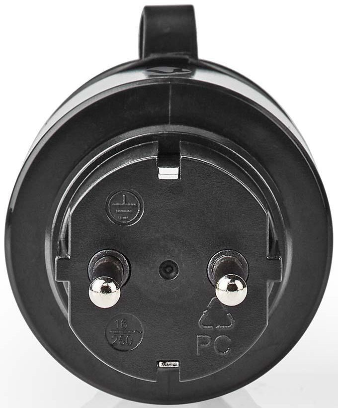 Presa Schuko Wi-Fi 10A 2500W massimo IP44 nera Nedis WIFIPO110FBK 5412810334025 ND5533