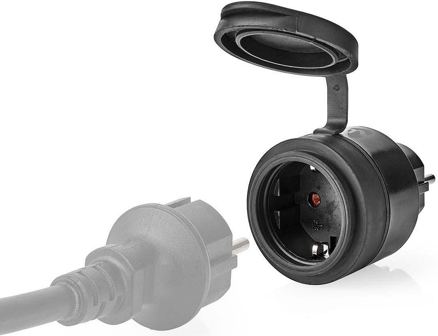 Presa Schuko Wi-Fi 10A 2500W massimo IP44 nera Nedis WIFIPO110FBK 5412810334025 ND5533