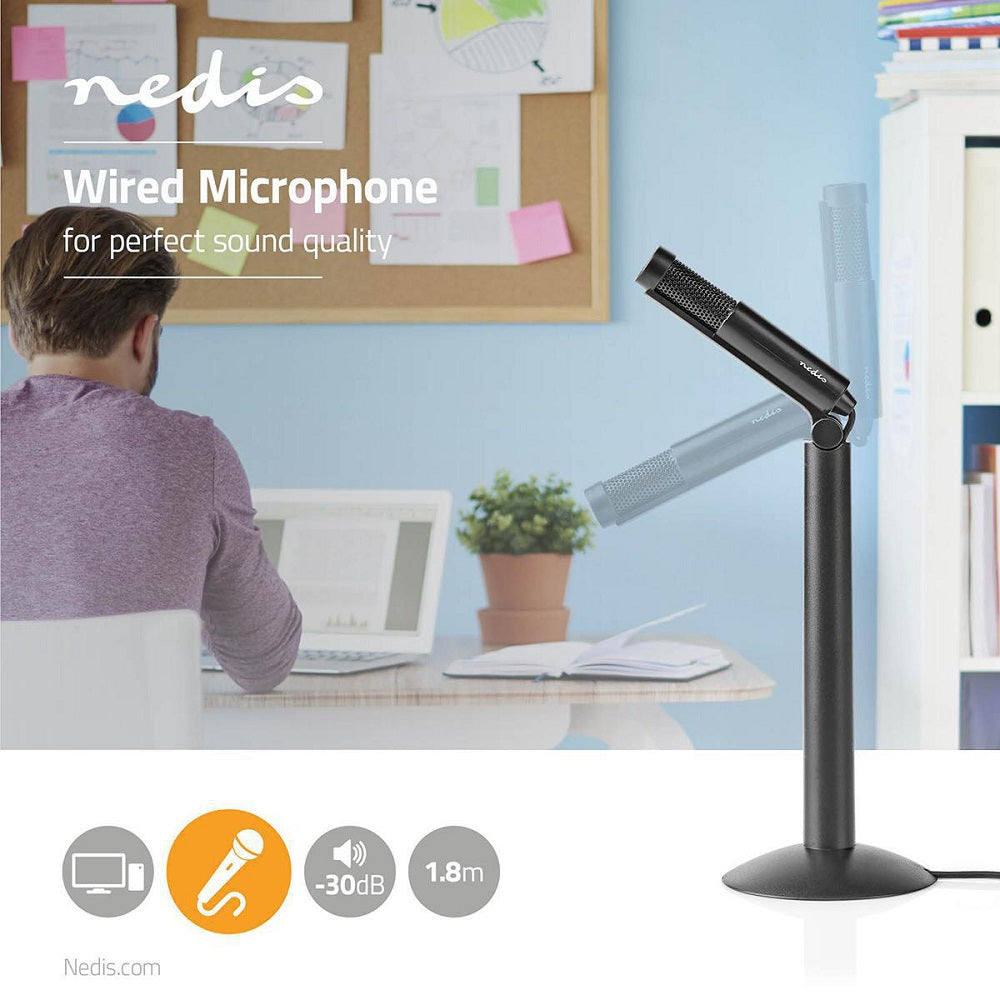 Microfono Desktop/Notebook/Smartphone/Tablet  con cavo jack 3,5 mm MICSJ100BK 5412810323692 ND6746