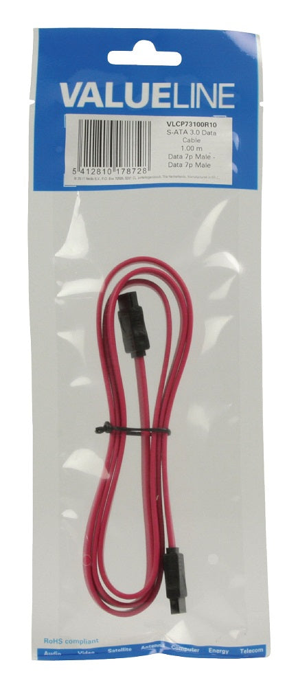 Cavo SATA 3.0 6Gb/s interno SATA 7-Pin femmina 1m rosso VLCP73100R10 5412810178728 ND8020