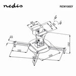 Supporto per proiettore da soffitto girevole a 360°  Max 10kg PJCM100GY 5412810274246 ND8070