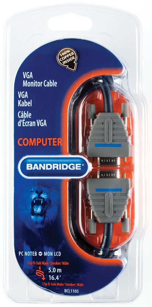 Cavo VGA Maschio 5m Blu BCL1105 8717587012358 ND8093