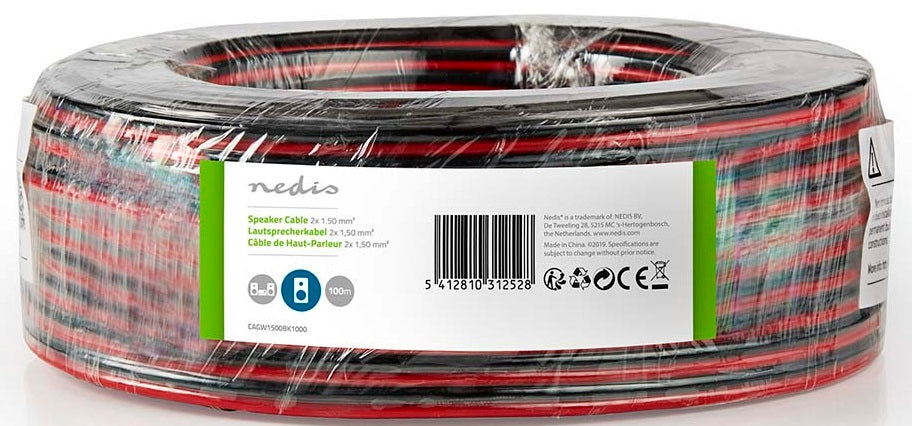 Cavo audio per altoparlanti 2x1,50 mm² matassa da 100m  CAGW1500BK1000 5412810312528 ND9198