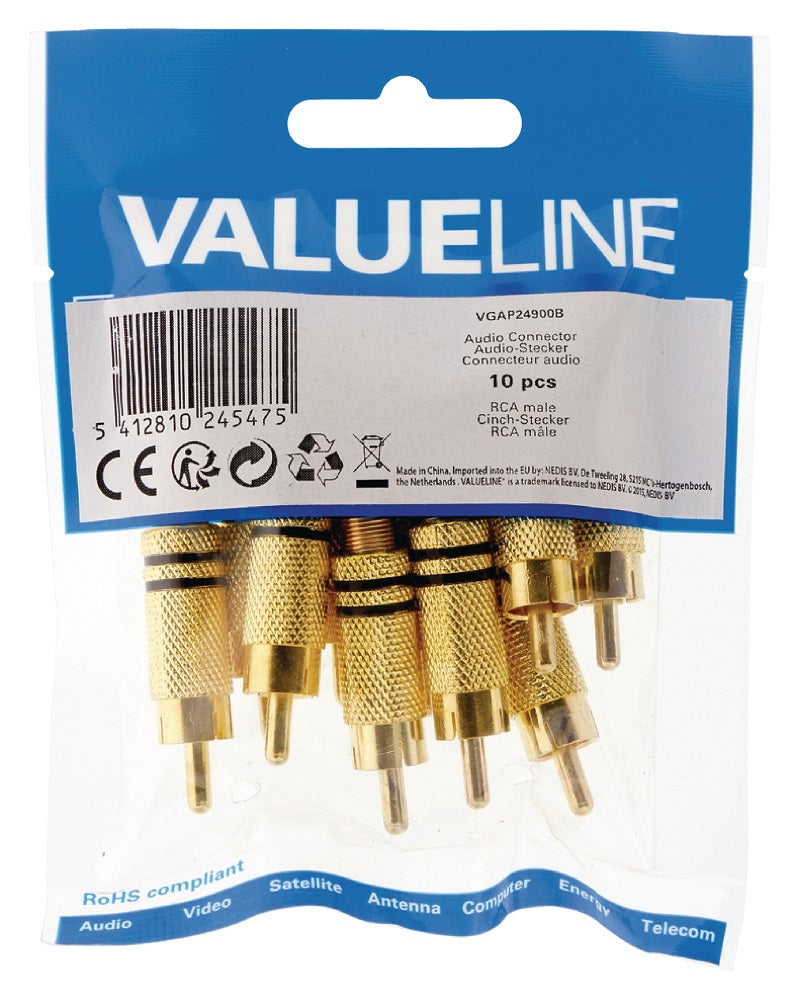 Connettore RCA Maschio Oro confezione da 10 VGAP24900B 5412810245475 ND9200