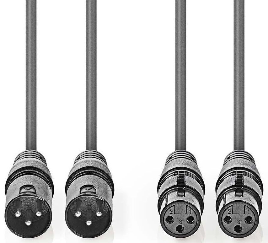 Cavo Stereo bilanciato 2XLR 3-Pin Maschio-Femmina 1.5m COTH15030GY15 5412810295692 ND9655