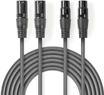 Cavo Stereo bilanciato 2XLR 3-Pin Maschio-2XLR 3-Pin Femmina 1.5m Sweex