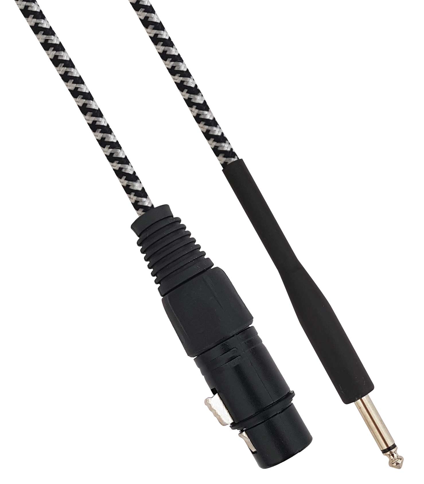 Cavo XLR Cannon femmina a Jack 6.35 maschio 5 metri Mono - Bianco/Nero
