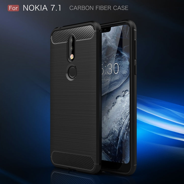 Custodia morbida TPU fibra carbonio per Nokia 7.1