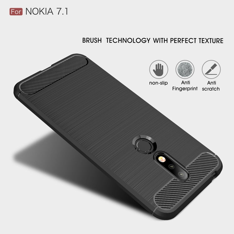 Custodia morbida TPU fibra carbonio per Nokia 7.1