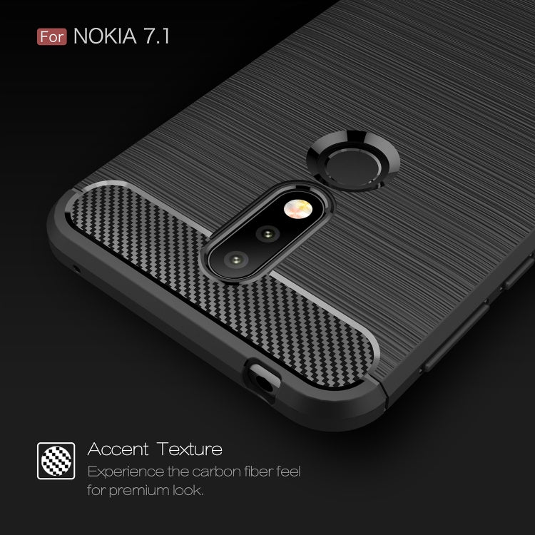 Custodia morbida TPU fibra carbonio per Nokia 7.1