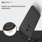 Custodia morbida TPU fibra carbonio per Nokia 7.1