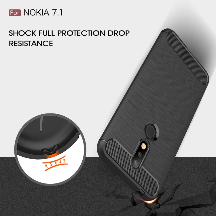 Custodia morbida TPU fibra carbonio per Nokia 7.1