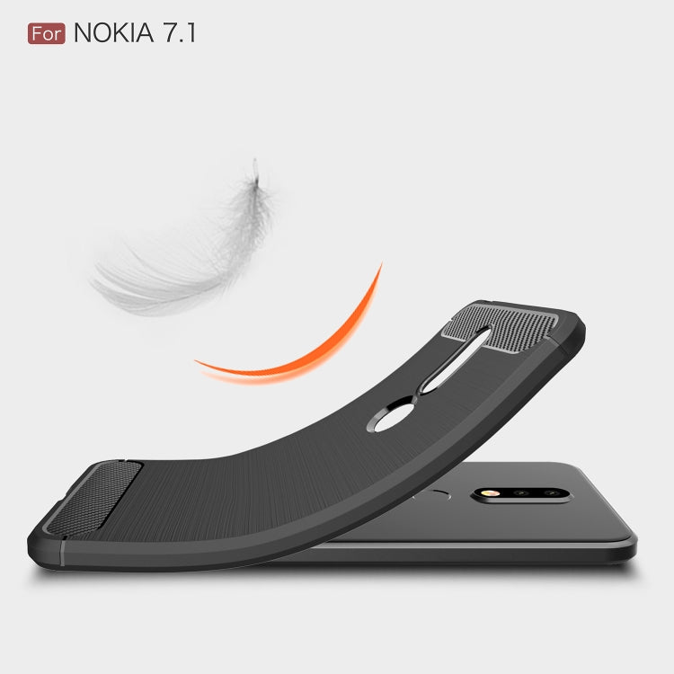 Custodia morbida TPU fibra carbonio per Nokia 7.1