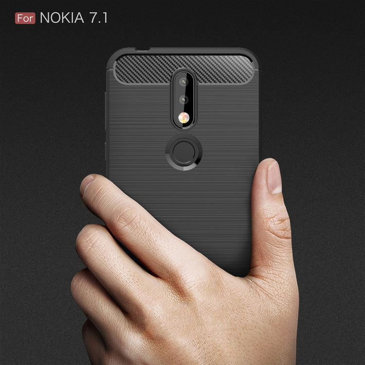 Custodia morbida TPU fibra carbonio per Nokia 7.1