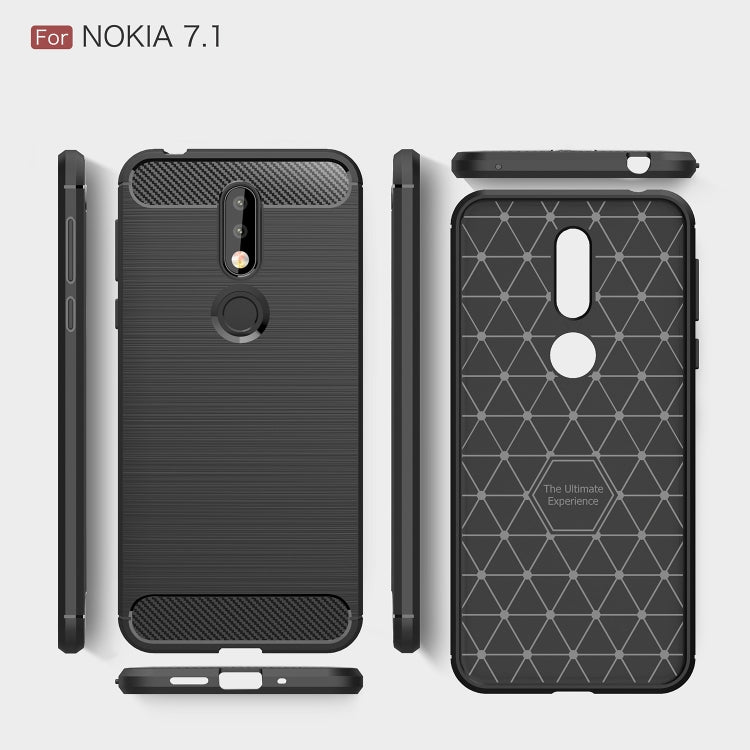 Custodia morbida TPU fibra carbonio per Nokia 7.1