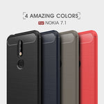 Custodia morbida TPU fibra carbonio per Nokia 7.1
