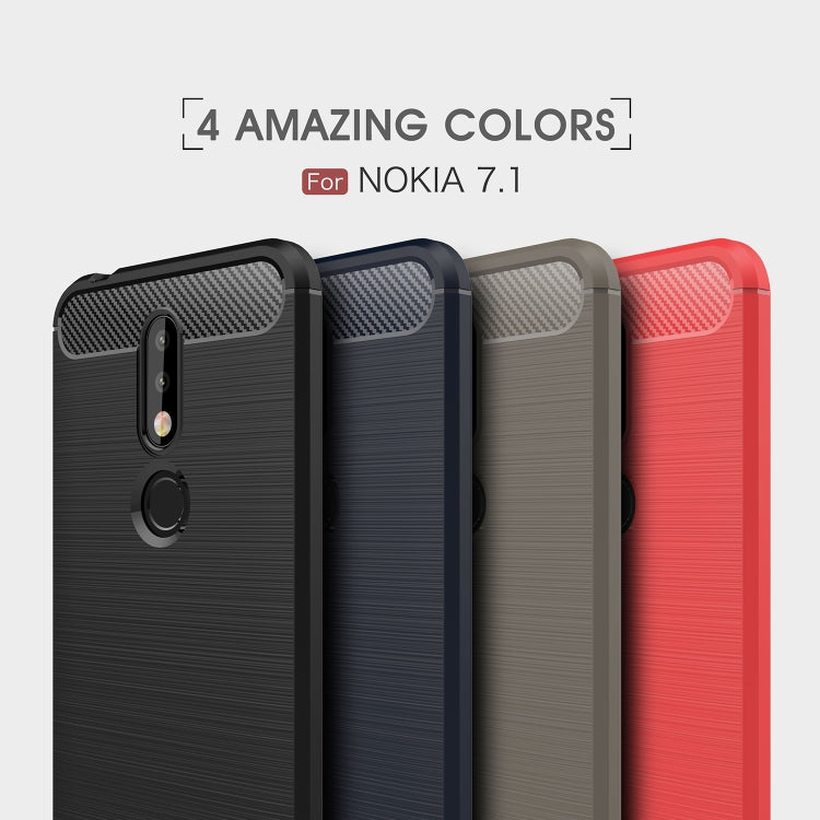 Custodia morbida TPU fibra carbonio per Nokia 7.1