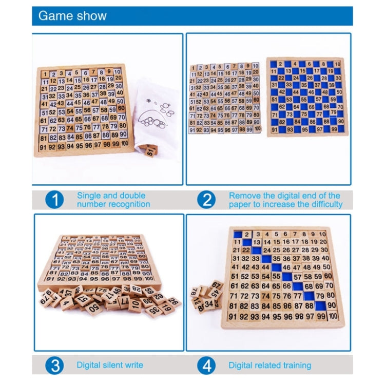 Sussidi didattici Montessori in legno numeri 1-100