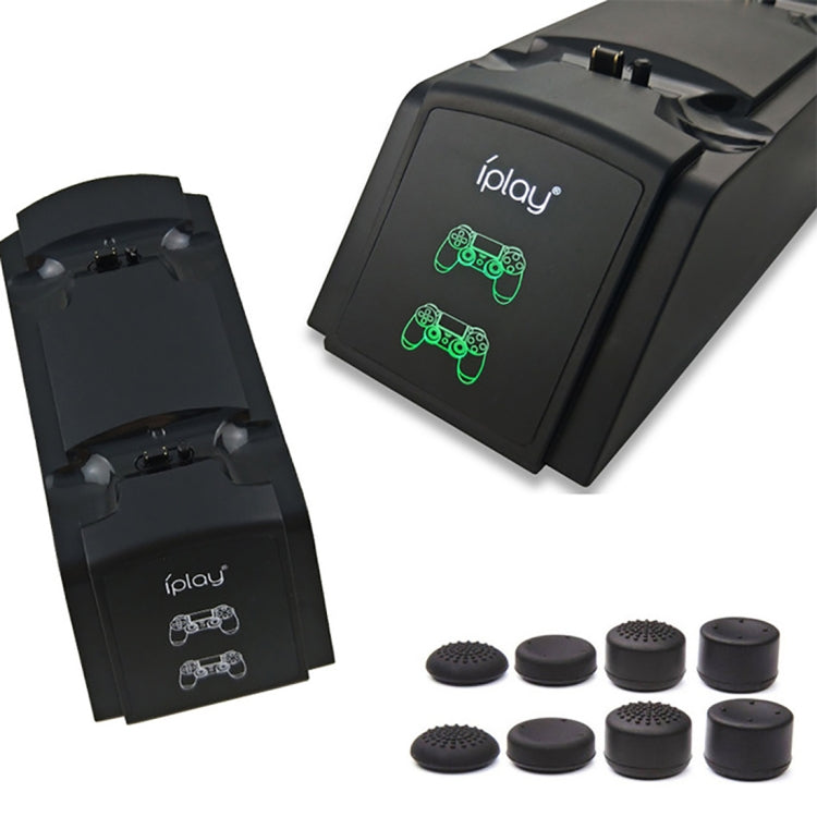 iplay Supporto per stazione dock di ricarica a doppia porta/Supporto di ricarica per controller per Sony Playstation 4 PS4 e Slim PS4 Pro con schermo indicatore display LED, HBP-119